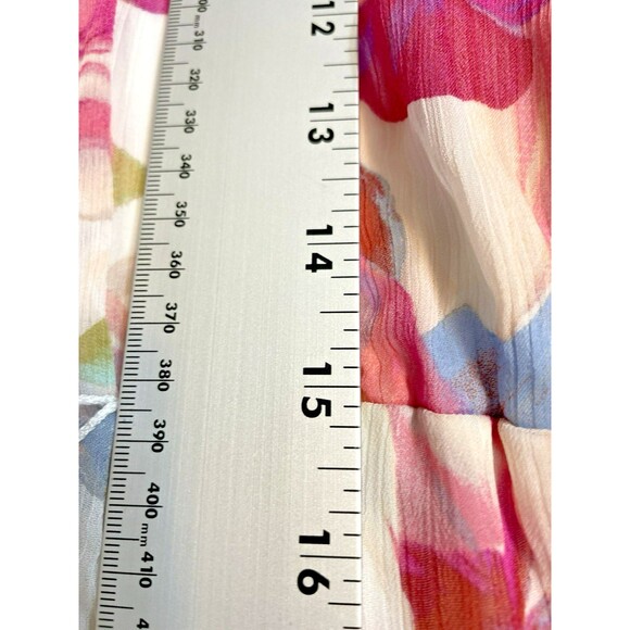 Calvin Klein Maxi Dress  8 Pink Floral Chiffon Long Fairy Cocktail Halter Tiered - Picture 13 of 16